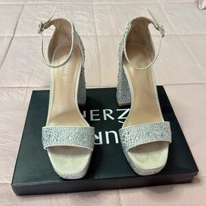 Madden Girl Glittering Silver Heels